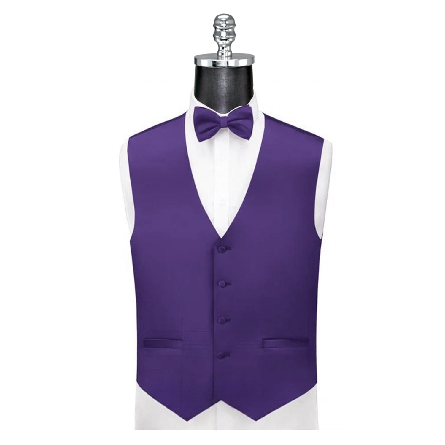 Ferrecci Mens Solid Wedding Prom Grad Choir Band 4pc Vest Set