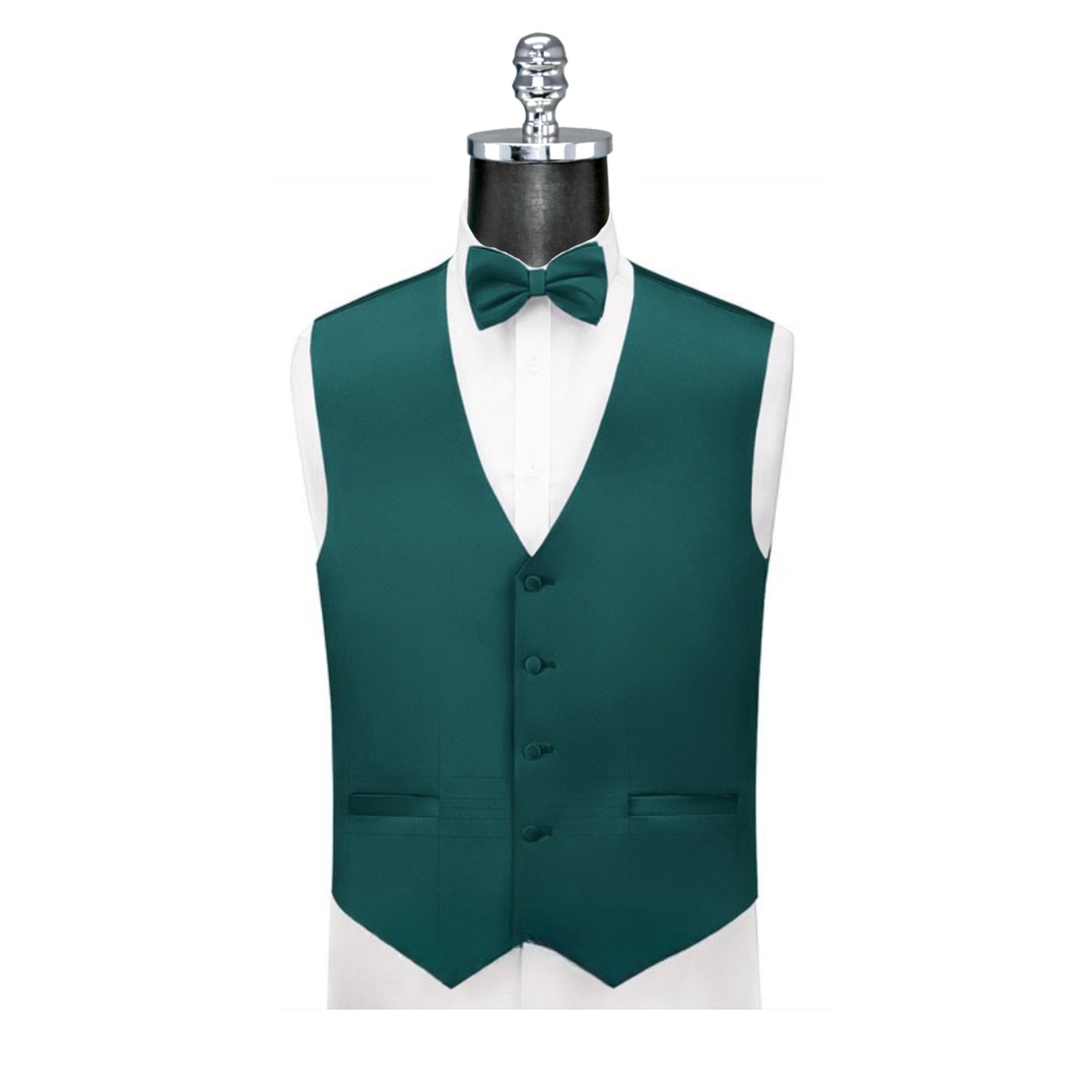 Ferrecci Mens Solid Wedding Prom Grad Choir Band 4pc Vest Set