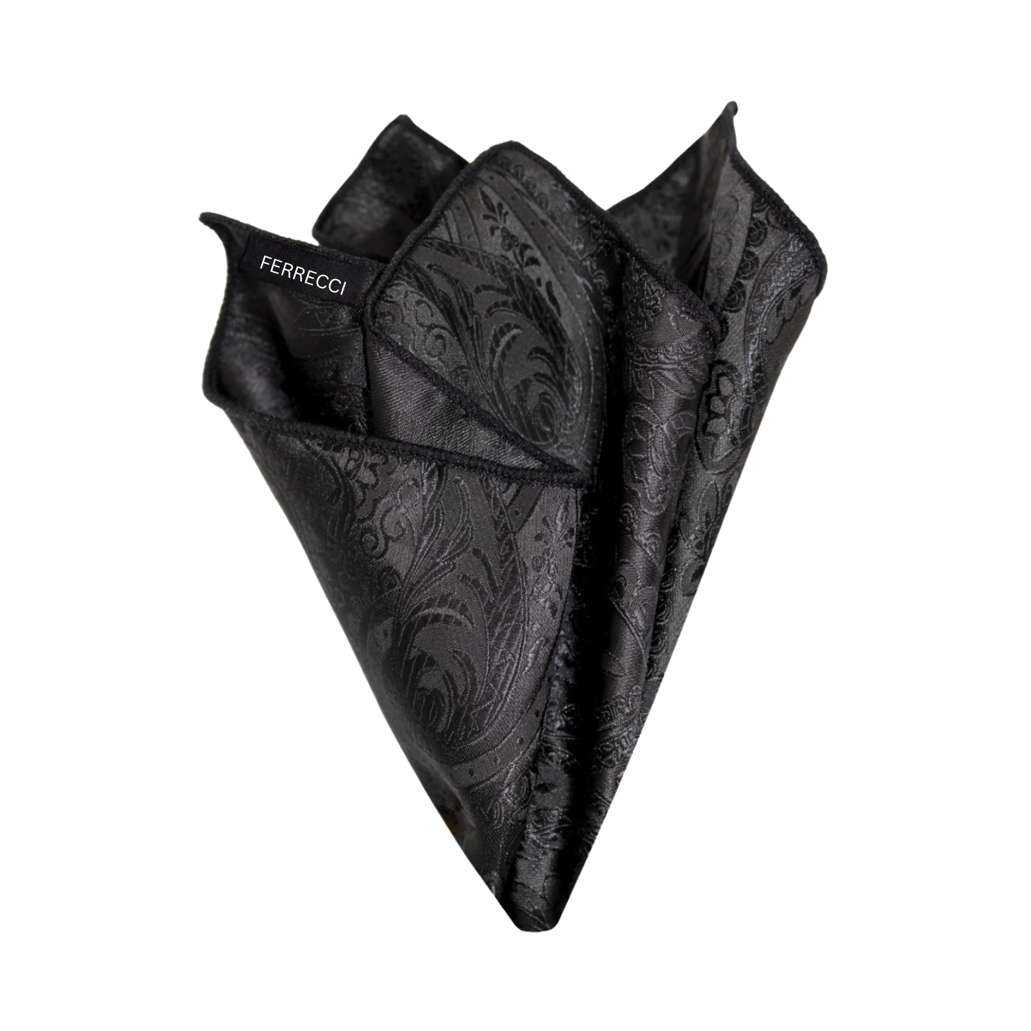 Ferrecci Mens Black Paisley Wedding Prom Grad Choir Band 4pc Vest Set