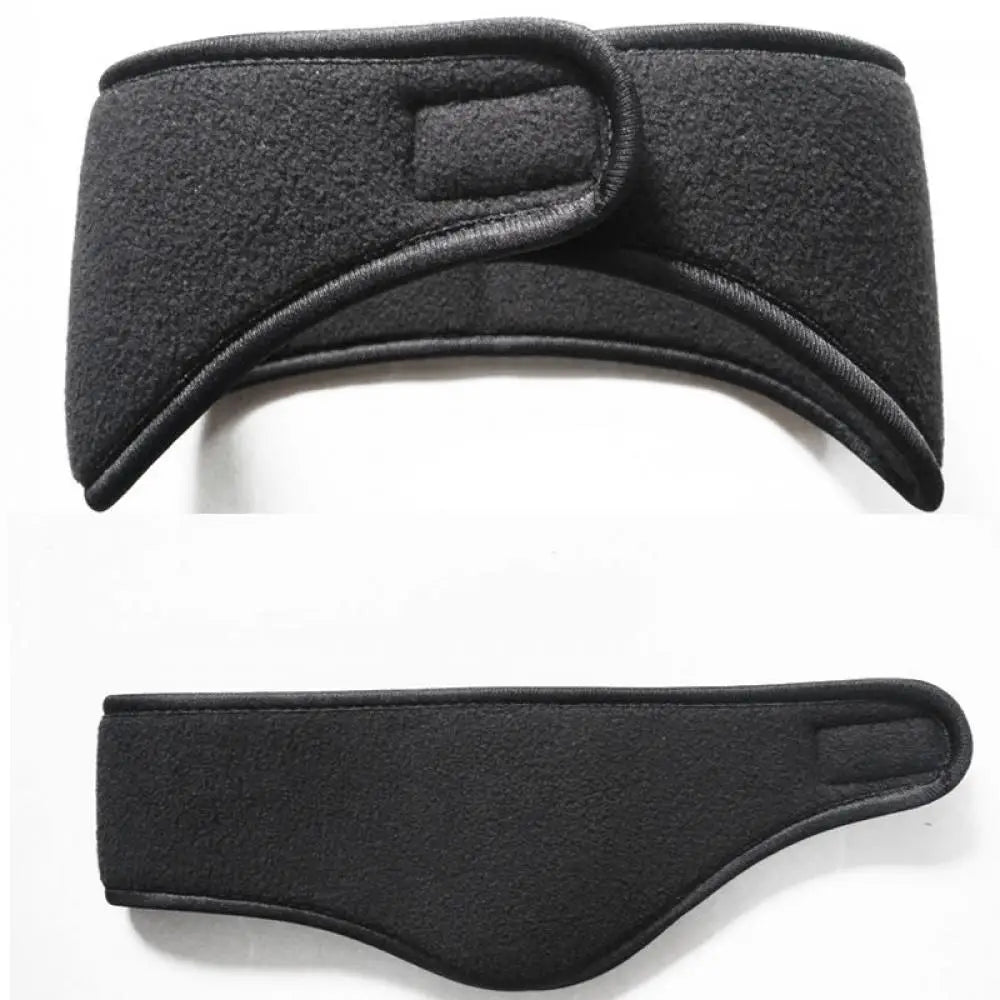 1PC Winter Women Men Ear Warmer Head Band Polar Fleece Black Ear Muff Stretch Spandex Unisex Hair Band Accessories Drop Ship
