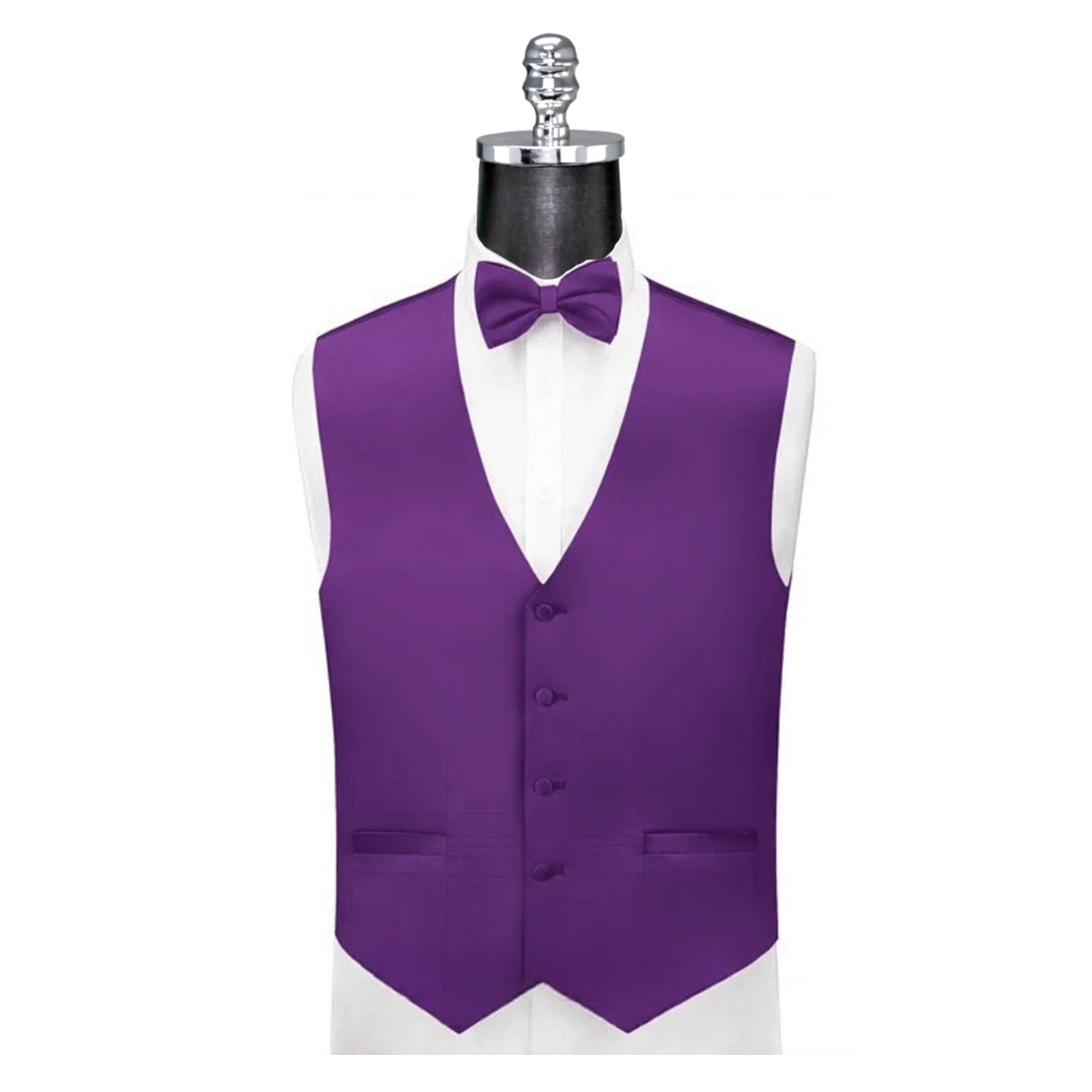 Ferrecci Mens Solid Wedding Prom Grad Choir Band 4pc Vest Set