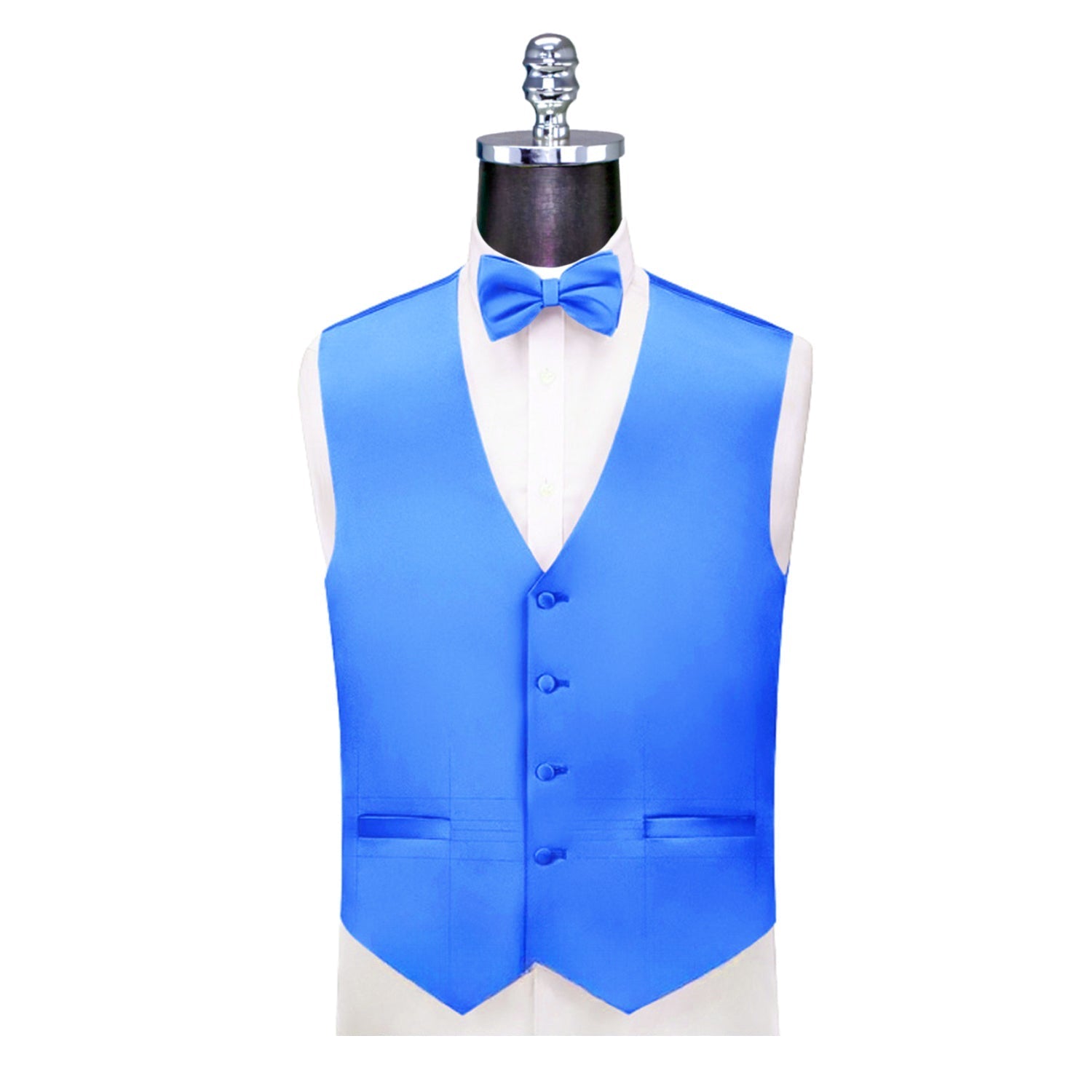 Ferrecci Mens Solid Wedding Prom Grad Choir Band 4pc Vest Set