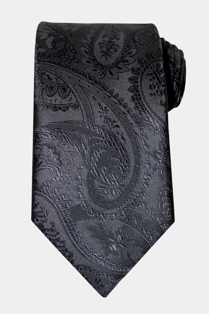 Ferrecci Mens Black Paisley Wedding Prom Grad Choir Band 4pc Vest Set