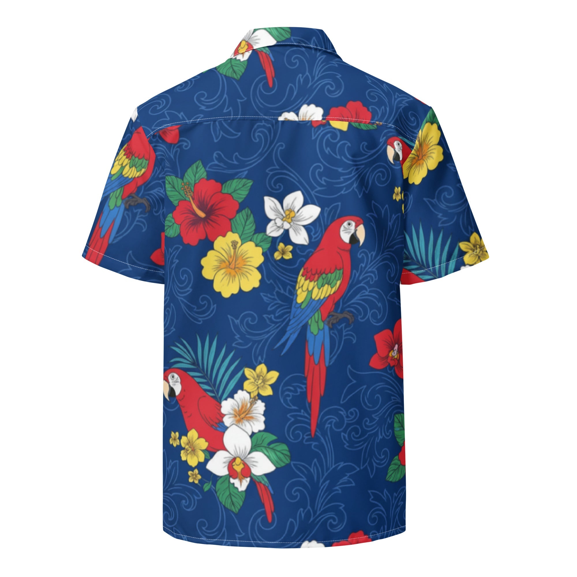 Blue Aloha Print 2 Unisex Button Shirt