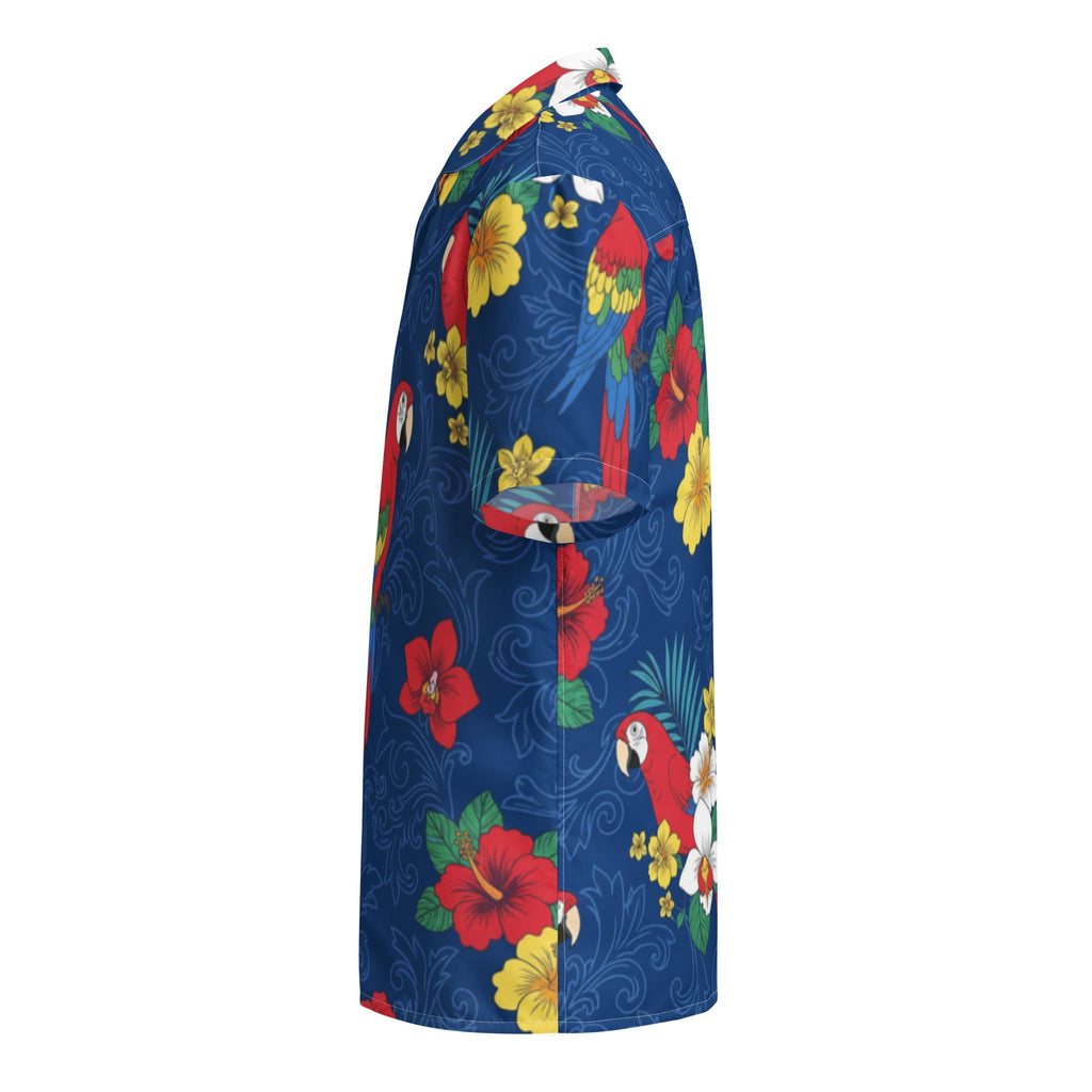 Blue Aloha Print 2 Unisex Button Shirt