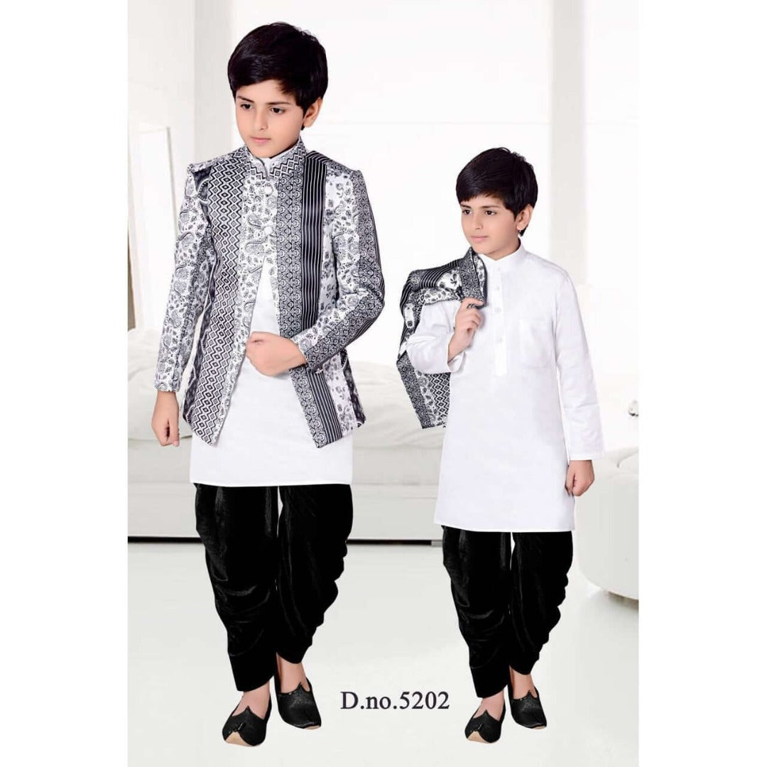 Stylish Dhoti Kurta for Boys - Black